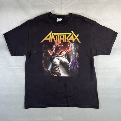 VTG Anthrax T Shirt Mens Large Black Spread The Disease Heavyweight Y2K