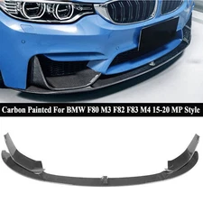 Front Bumper Lip Splitter For 15-20 BMW M3 F80 M4 F82 F83 MP Style Carbon Fiber