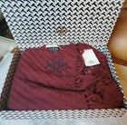 Tory Burch WHIPSTITCH WOVEN T SCARF Wool Imperial Garnet (New in Gift Box) — photo 1