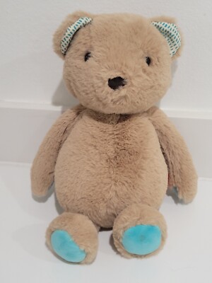 B Softies Battat Cara-Mellow Bear Plush Brown Teal Paws Polka Dot Ears 2019 12''