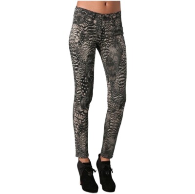Rag Bone Jeans 25 Skinny Leggings Feather Animal Print Stretch Soft Denim 