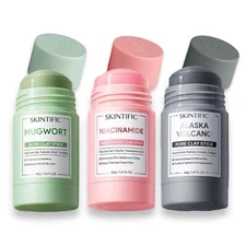 Skintific Clay Stick Mask Brightening Set 3 pcs Anti-Acne Reduce Pore Firm Skin
