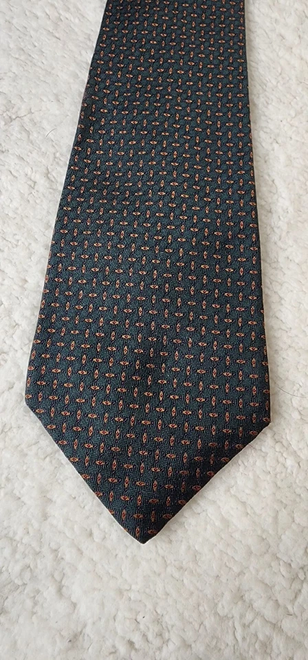 "Corbata Polo Ralph Lauren para hombre verde geométrica lunares vintage años 90 EE. UU. 58"" X 4""" Foto 3 de 4