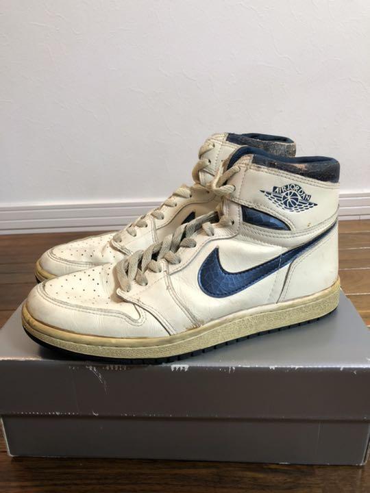 vintage 80s usa NIKE AIR JORDAN1 リバーシブル Nike Air Jordan 1 Original US9 White x Blue Metallic 1985