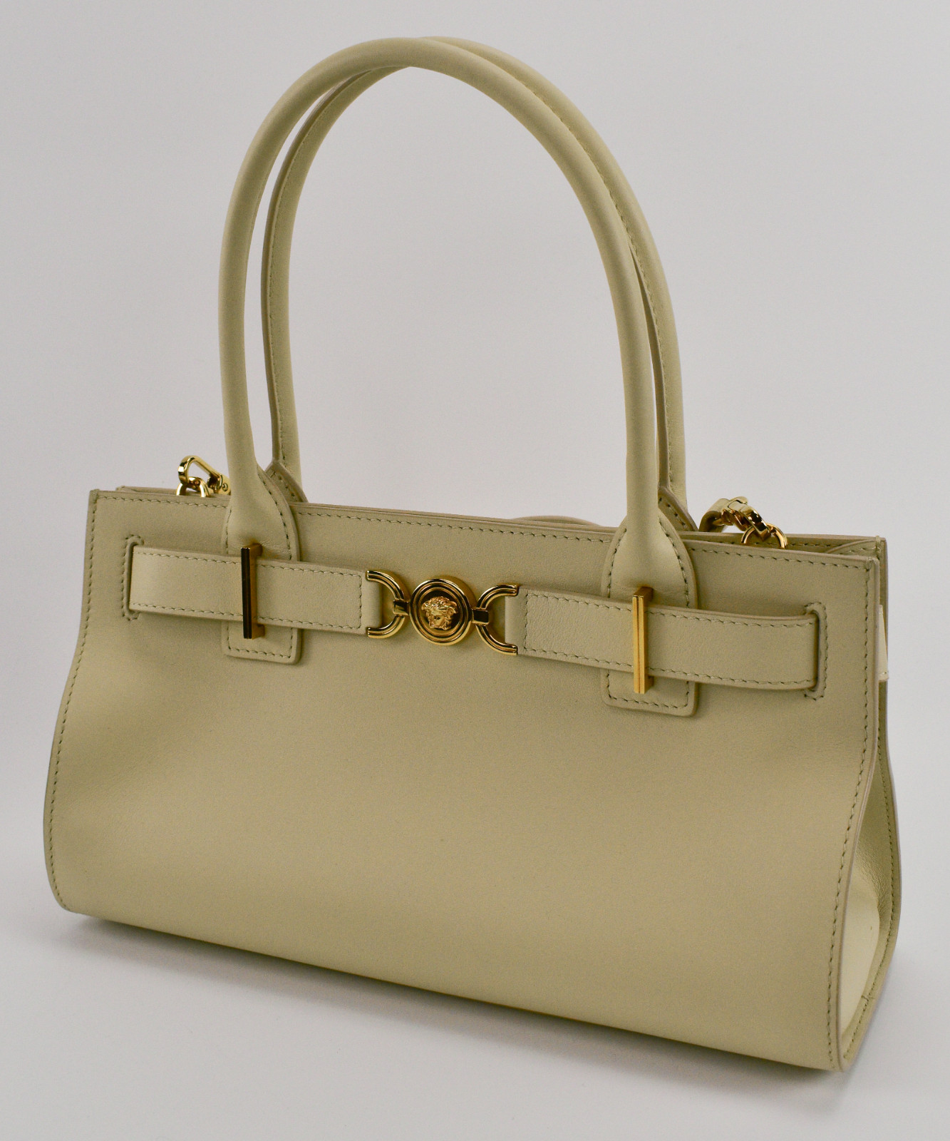 Versace Medusa '95 Women's Handbag Light Sand Leather Tote with Removable Strap image 2