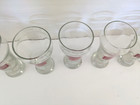 Vintage Set of 6 Schlitz Beer Footed Pilsner Glasses Red Logo Breweriana Barware — photo 8
