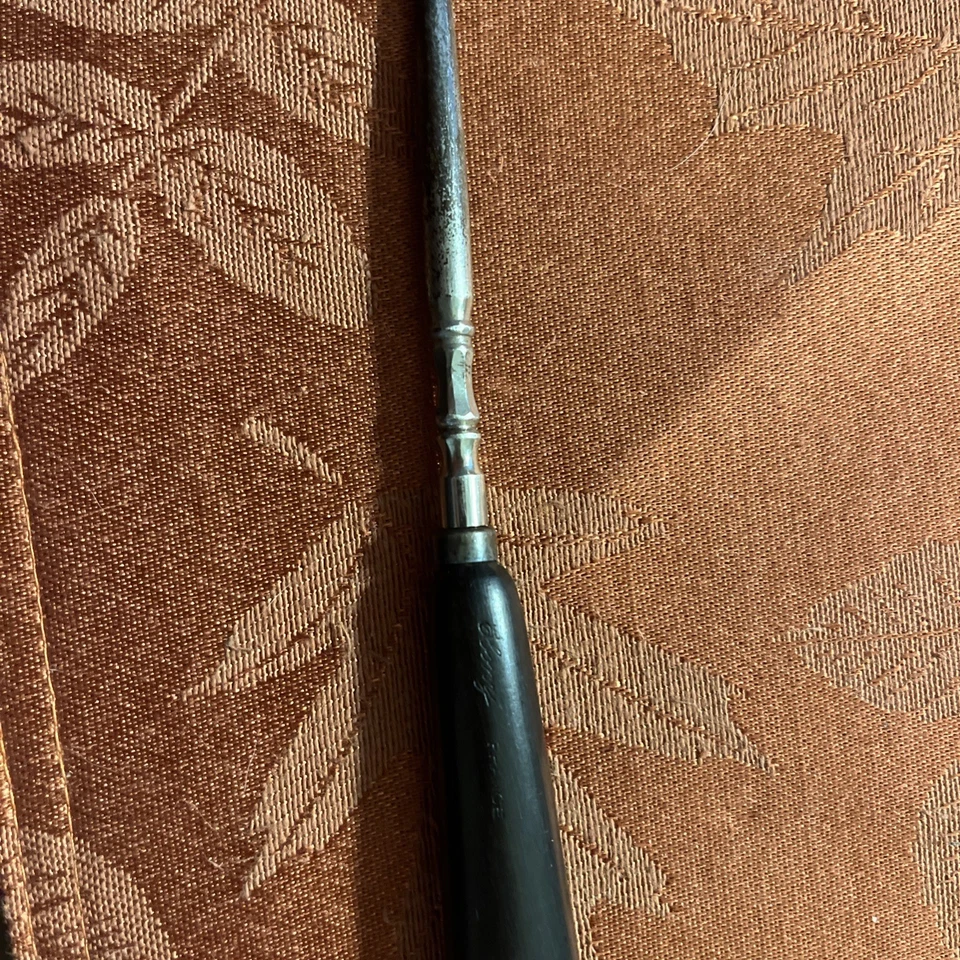 Antiguo Gancho Botón Bota Victoriano Decoración Metal Ornamentado en Mango Madera Ébano Foto 3 de 4