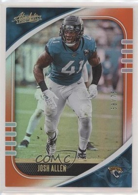 2020 Panini Absolute Spectrum Orange 58/75 Josh Hines-Allen Josh Allen #27 9cf