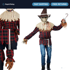 Men's Scarecrow Costume - Creepy Halloween Outfit, Harvest Festival Attire, Adul