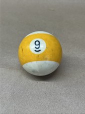 Vtg 9 Yellow Stripes Single Individual Pool Ball Billiard 2 1/4 Replacement