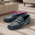 ZARA WOMAN SS26 BLUE DENIM EFFECT LOAFERS ALL SIZES 3571/710/400