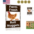 Easy-Hang Vintage Tin Sign - 8x12 Farm Fresh Butt Nuggets for Rustic Charm