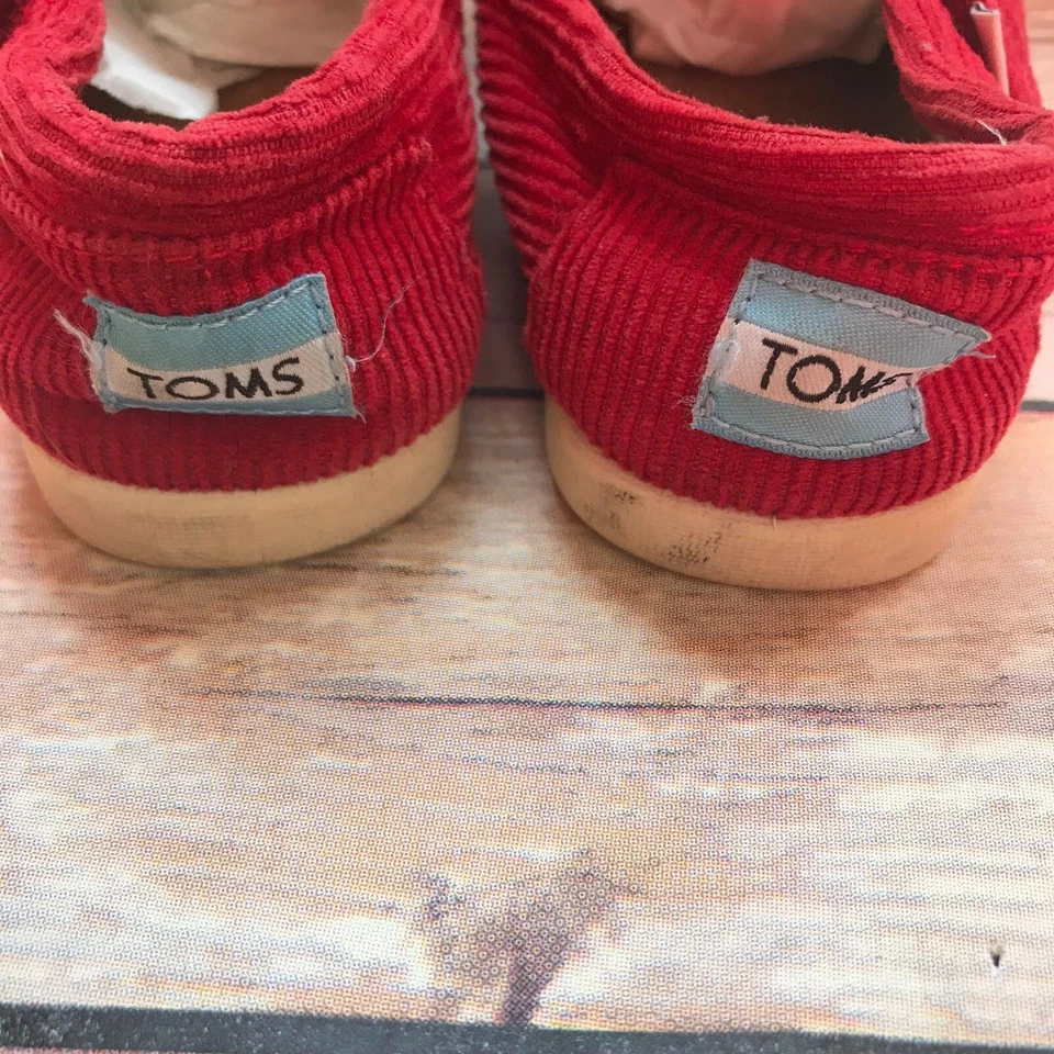 Toms Unisex Niños Niñas Zapatos Talla 6 Rojo Pana Sherpa Sin Cordones Pequeños Foto 4 de 4