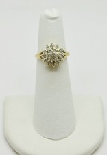 10K Yellow Gold Cluster Diamonds Style Ring SZ 5.0 GOLD-3878