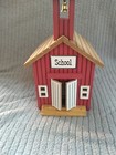 Vintage wooden school house & teacher 1987 animated music box plays School Days — photo 4