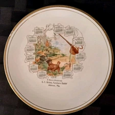 1912 Calendar Advertising Plate/E. F. Bristol/Albion, PA/Hunting/Fishing Theme