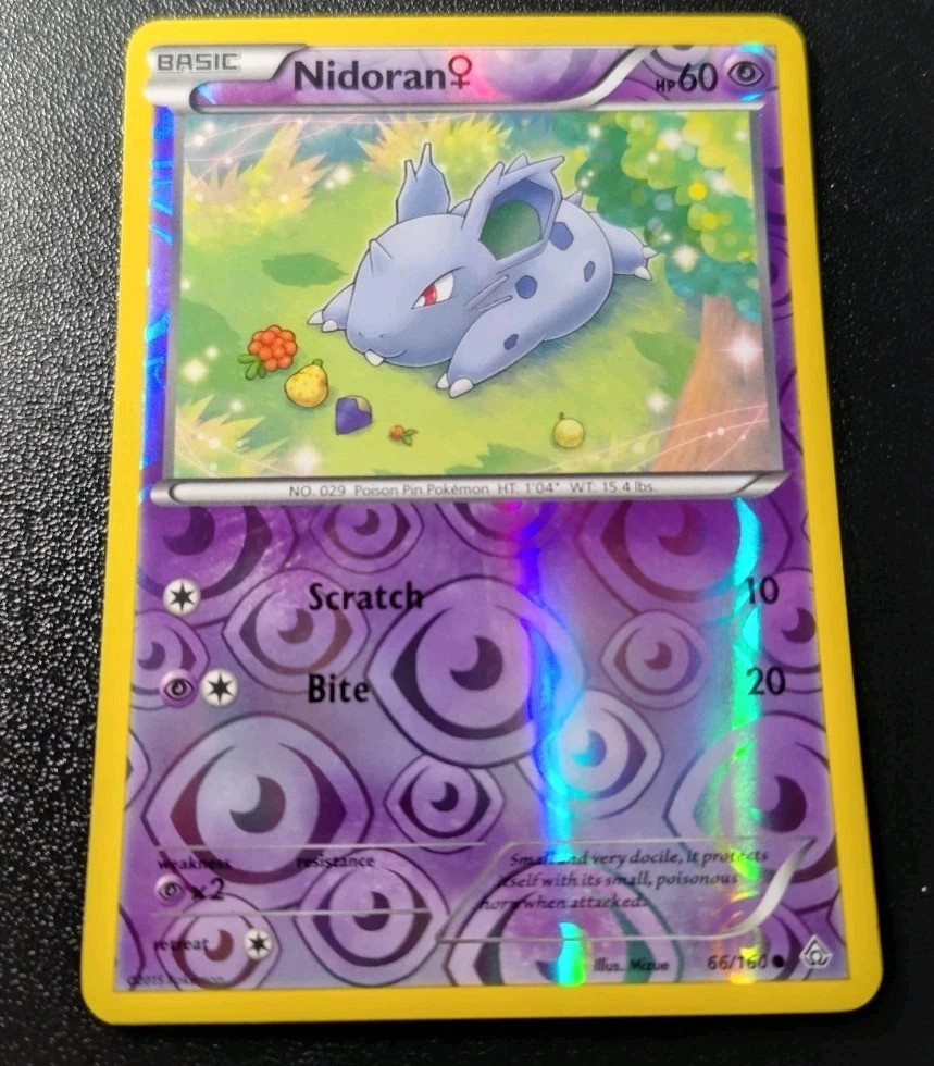 Pokemon Primal Clash Nidoran Reverse Holo Common Card 66/160 NM