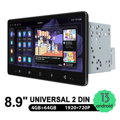 JOYING USA 4GB+64GB 8.9-inch HD Display Double DIN Universal Android Car Stereo