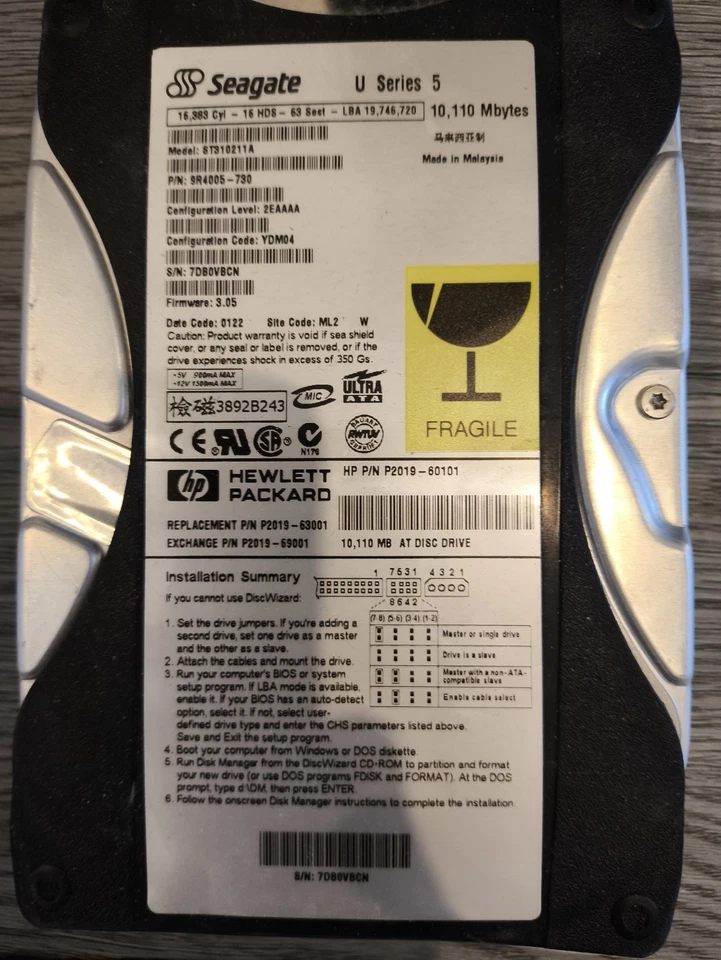 Vintage IDE Hard Drive Lot – WD 40GB + Fujitsu 30GB + Seagate 10GB – Untested... - Image 2 of 4