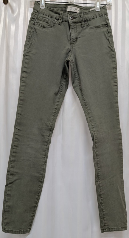Jessica Simpson Kiss Me Super Skinny Pants Size 25 Green cotton/lyocell/elastane