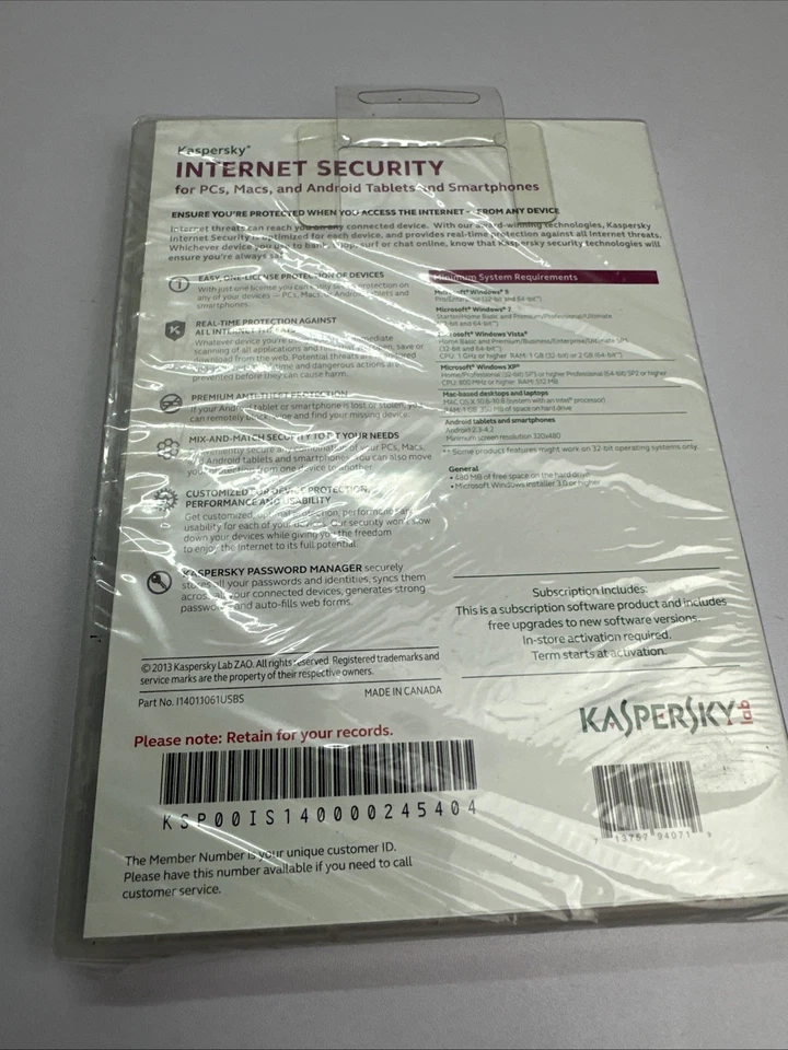 Kaspers Internet Security Premium Protection 3 Devices 2014 Sealed MAC iOS & - Image 2 of 2