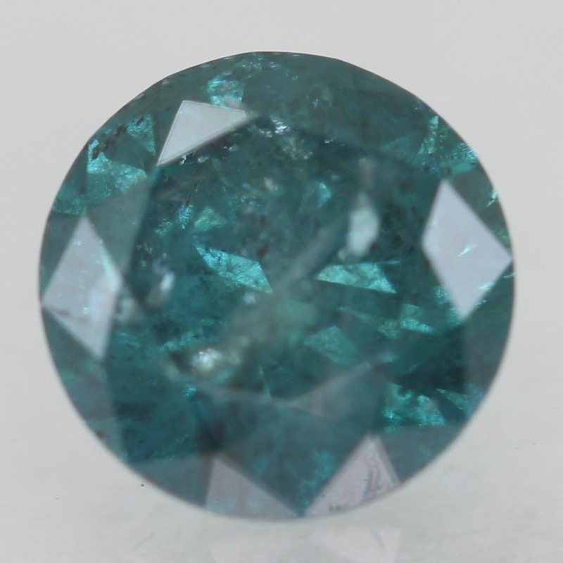0.50 Carat Vivid Blue Round Brilliant Natural Enhanced Loose Diamond 5.12m VIDEO