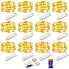 12 Pack 10ft 30LED Starry String Lights with 8 Modes Timer Function Waterproo...