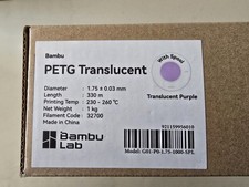 Bambu Lab PETG Translucent Purple durchscheinend Filament kg 3D Drucker