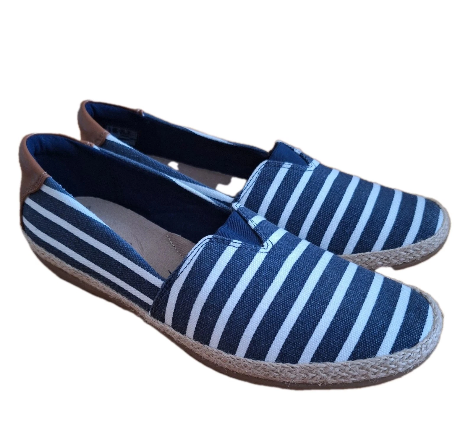 Scarpe basse donna Clarks Collection Danelly Sky taglia 7 5M NAUTICHE a righe