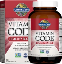 Vitamin Code Healthy Blood - Iron Supplement for Women, 60 Vegan Capsules, with 