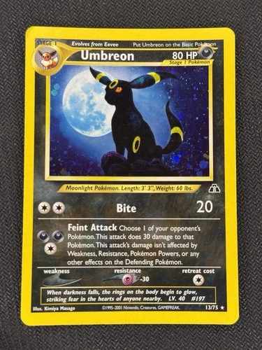 Pokemon TCG Umbreon 13/75 Neo Discovery Holo Rare Card Moderately Played