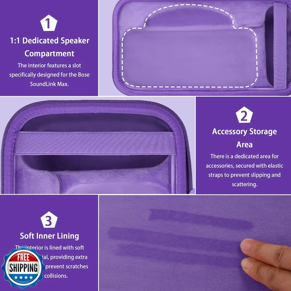 for Bose SoundLink Max Portable Speaker Hard Protective Case, Portable Travel - Image 3 of 4