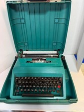 Vintage Olivetti Studio 45 Typewriter Blue Green w/ Case For Parts, Repair thumbnail