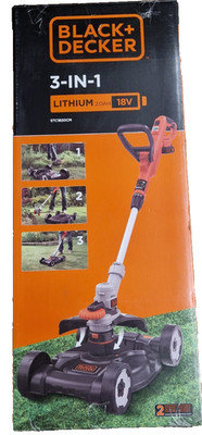 Black Decker STC1820CM Akku-Rasentrimmer 3 in 1 Rasenmäher Rasenkantenschneider