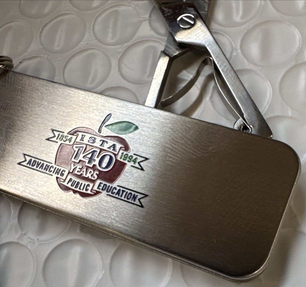 Zippo Pocket Knife with File, Scissors advertising "ISTA" 1854-1994 140 Years"