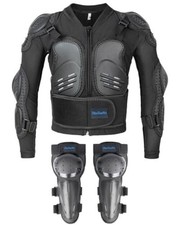Kids Motorcycle Jacket Armor Suit-Dirt Bike Gear for Children,Back Small Black