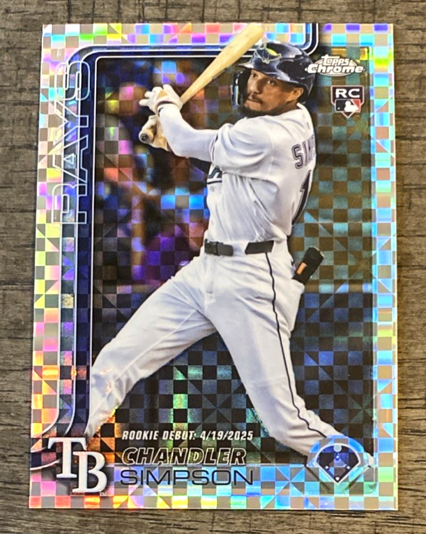 Chandler Simpson 2025 Topps Chrome Update Xfractor Rookie Debut Rays RC #USC17