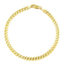 10K Solid Yellow Gold 5mm Cuban Curb Chain Link Bracelet Mens Womens 7" 8" 9"