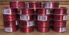 19 x Carlton Cards KSR 71 Red Ribbon Spools Vintage Made In USA 3/4” X 16’