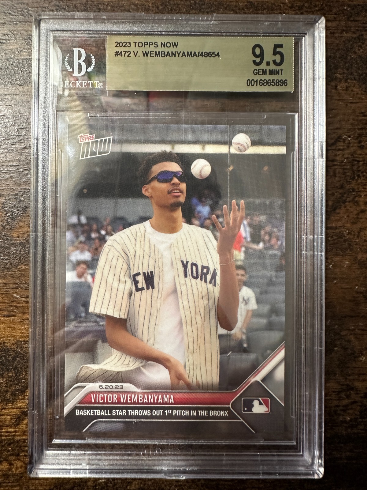 2023 Topps Now Victor Wembanyama Throwing Out 1st Pitch #472 BGS 9.5 GEM MT
