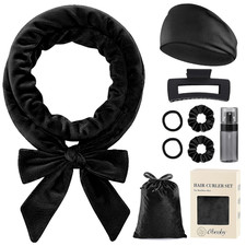 Heatless Curls Overnight, No Heat Hair Curlers to Sleep In, Black Soft