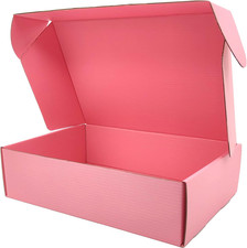 12X8X3 Shipping Boxes Pink Mailer Corrugated Cardboard Box Set of 20