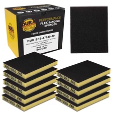 240 Grit Double-Sided Sanding Sponges, Box of 10 - Performance Flex 4.7" x 3.9"