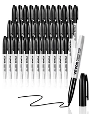 [New]VEVOR Permanent Markers,36 Pack Black Permanent Marker Set,Quick Drying & F