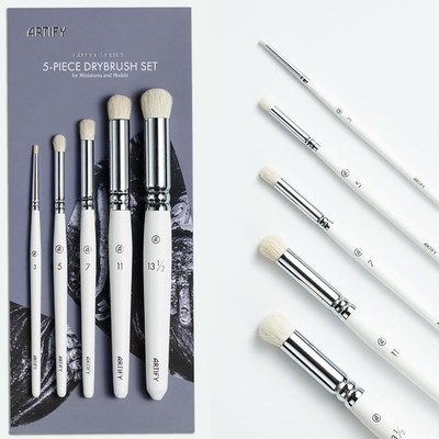 ARTIFY Drybrush Set of 5 Sizes: Expert Series Dry Brush for Effortless