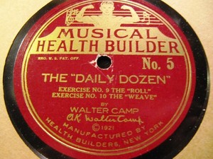 Walter Camp FOOTBALL COACH 1921 HEALTH BUILDER DAILY DOZEN 5/6 Exercise Record,
