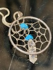 Vtg 925 Sterling Silver Necklace  Dreamcatcher Pendant 24” Turquoise Grader  — photo 8