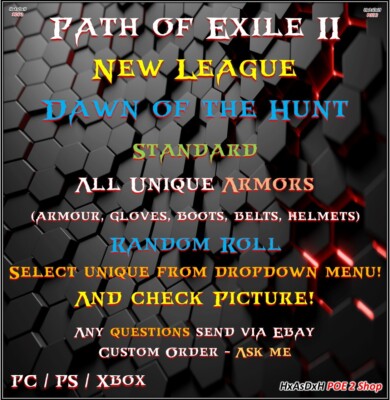  Path of Exile 2 All Unique Armors New League Random Roll Dawn of the Hunt POE2 