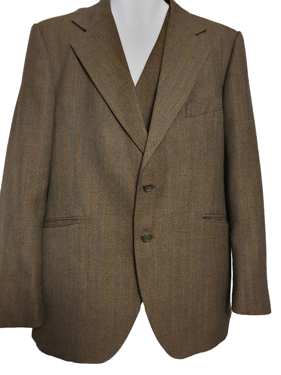 Veste Vintage John Collier Homme – Tweed Gris/bleu Mélangé à Carreaux – Taille 42