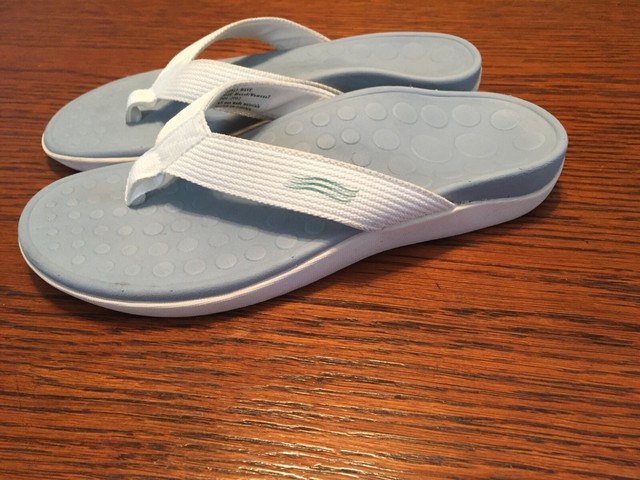Orthofeet wave flip flops size 7 blue/white | eBay